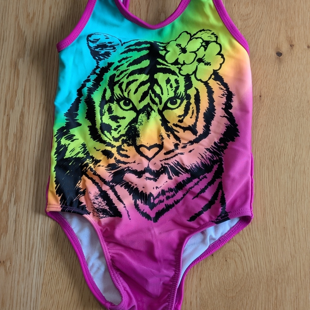Circo Multicolor Tiger Print Kids Swim One Piece